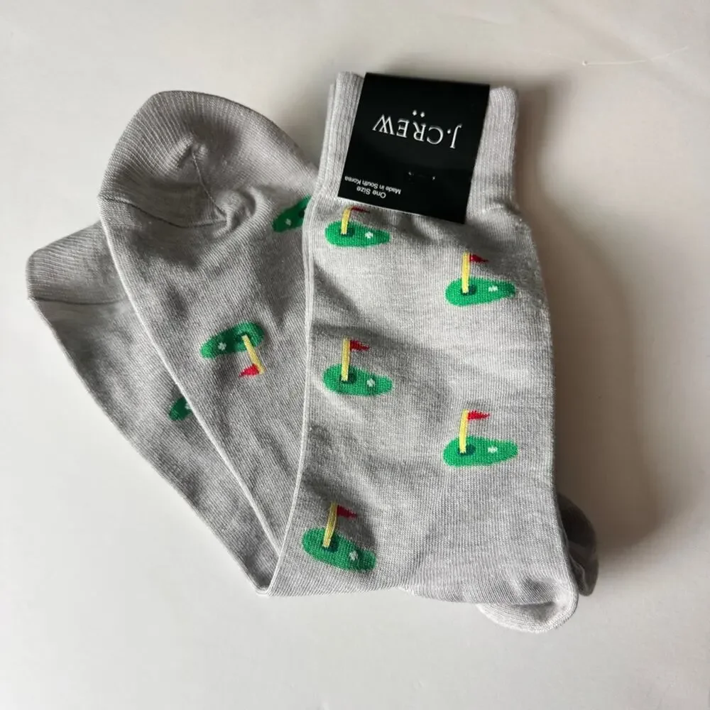 J.Crew Women’s Preppy Sporty Athletic Golf Graphic Crew Style Socks Sz OS